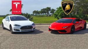 tesla model s p85d vs lamborghini huracan